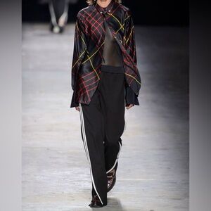 Rag & Bone Arc Black Check Silk Tunic